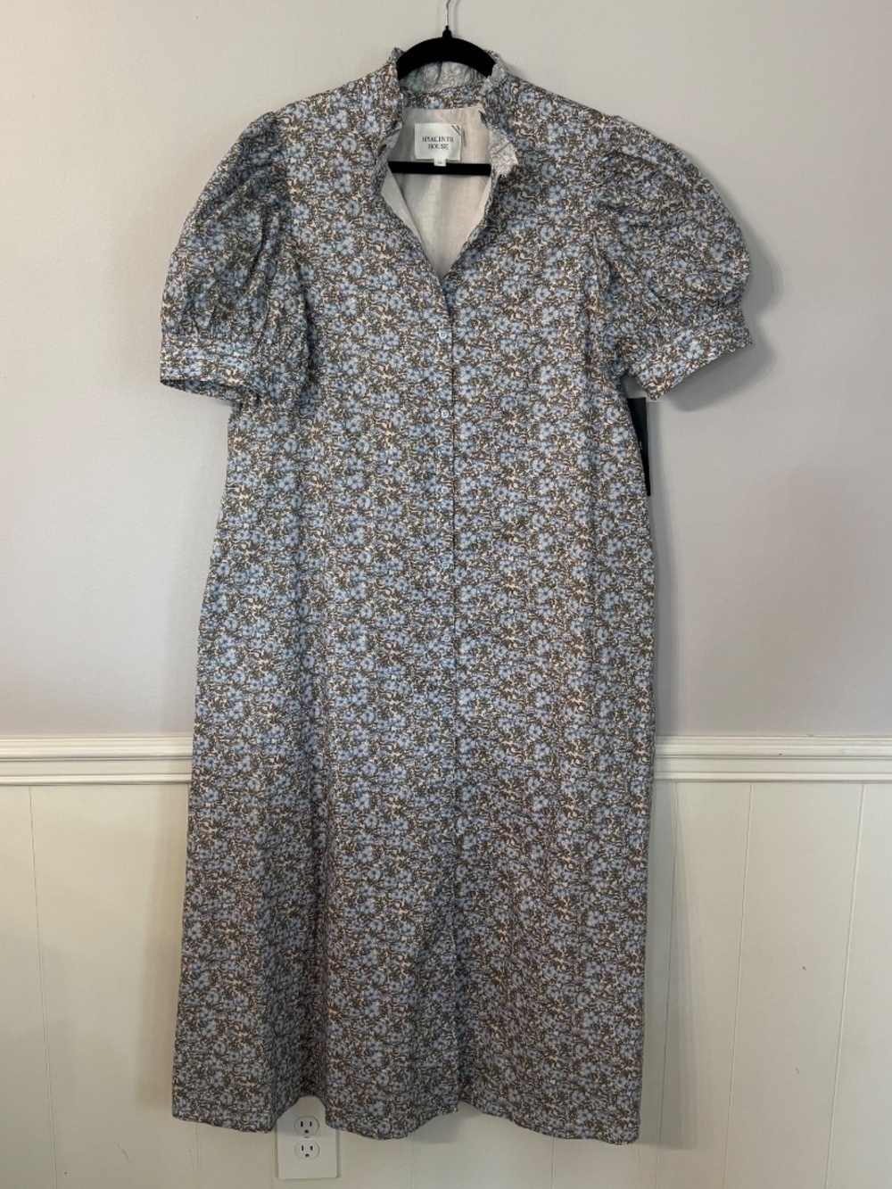 Hyacinth House Women's Short Sleeve Ruffle V-Neck Floral Midi Dress Sz XL NWOT - Picture 2 of 10